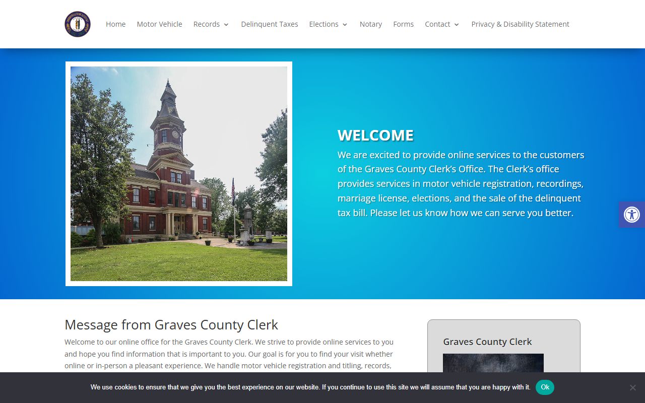 Graves County Clerk office page for county records