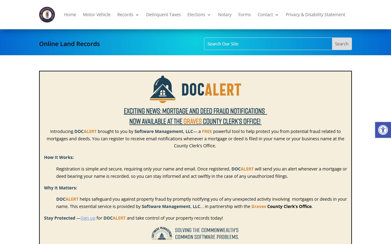 Graves County Clerk online land records access