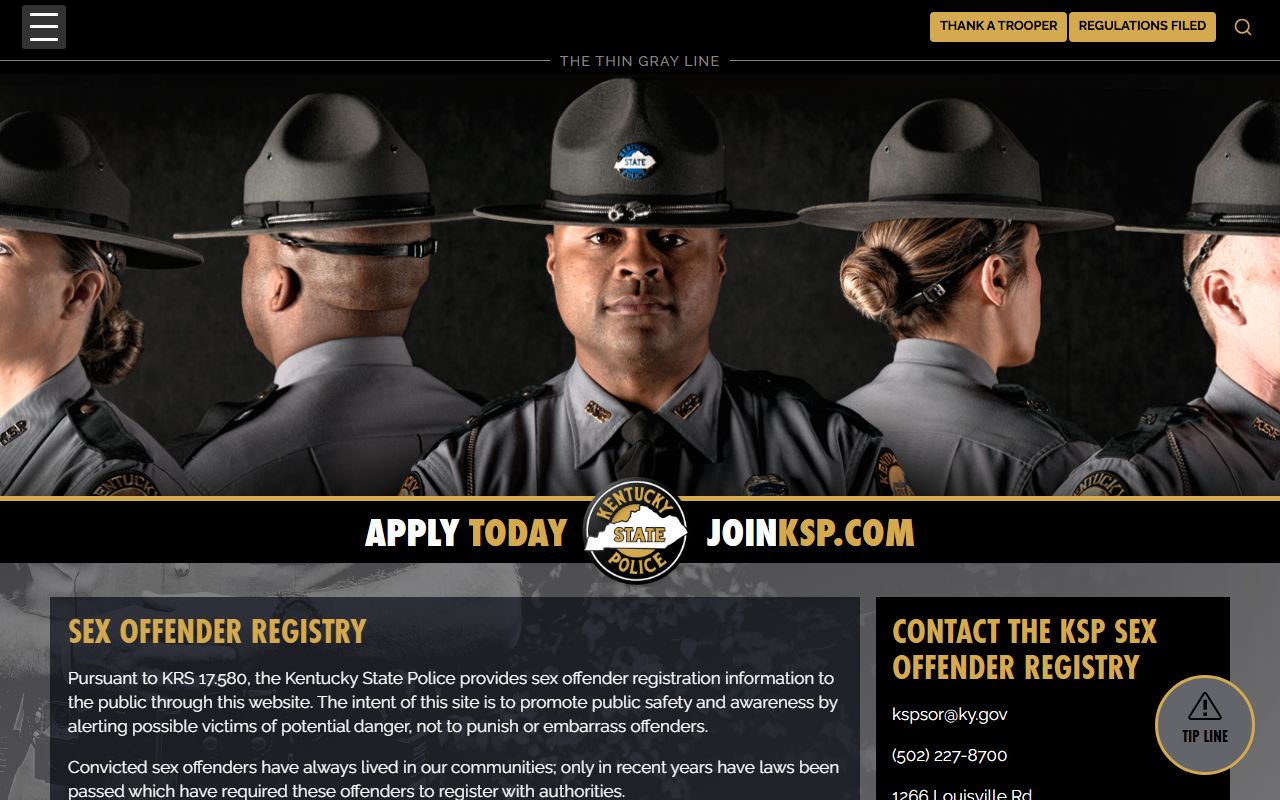 Graves County arrest records Kentucky State Police sex offender registry source