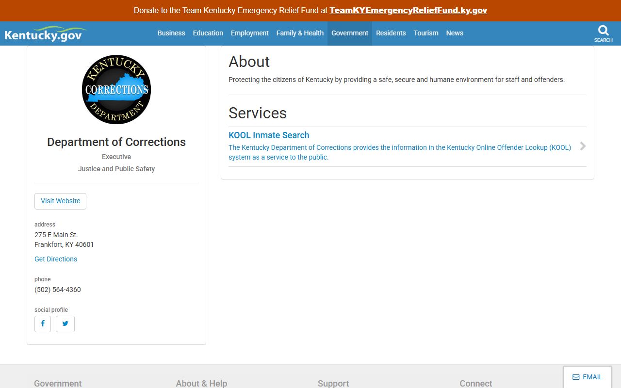 Graves County arrest records Kentucky Department of Corrections offender lookup source