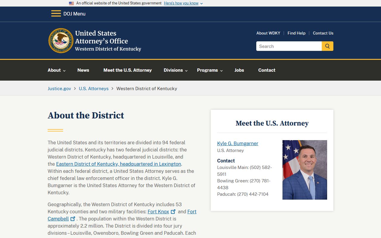 Graves County criminal court records U.S. Attorney Western District Kentucky source