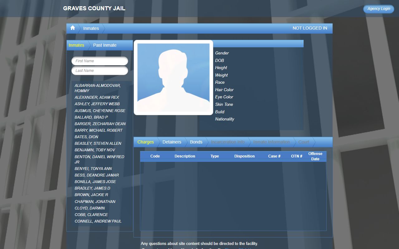 Graves County inmate records Bluhorse jail roster portal
