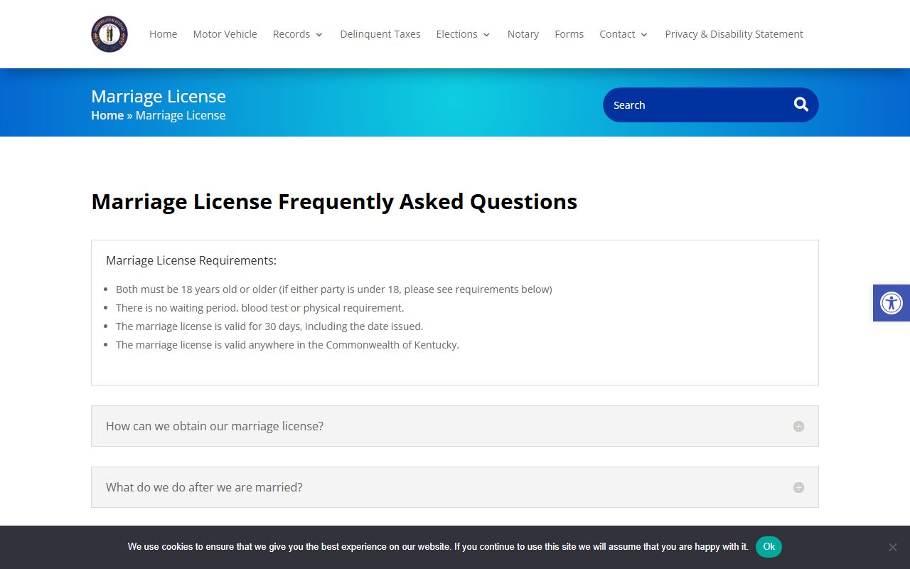 Graves County marriage records marriage license requirements